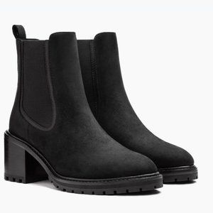 Black Matte Leather Knockout Chunky Heel Chelsea Boot 8.5 Thursday Boot Company